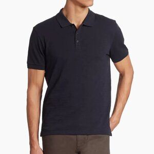 Vince  Classic Cotton Polo Shirt in Navy Size L